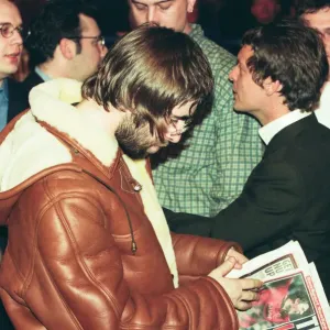 Liam Gallagher, singer with pop rock group Oasis, at The Brit Awards Liam Gallagher, singer with pop rock group Oasis, at The Brit Awards
