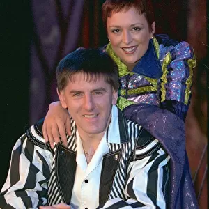 Libby Davison with footballer Peter Beardsley in the pantomime Sleeping Beauty at