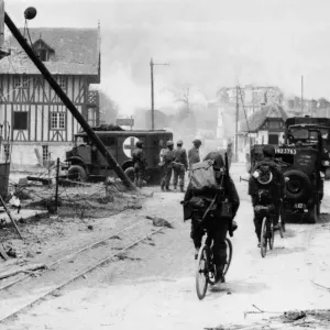 Print of Liberation of Europe, British troops advance inland Print of Liberation of Europe, British troops advance inland