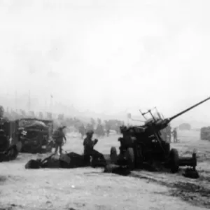 Liberation of Europe. Scenes on a Normandy beachhead as crack British troops made their Liberation of Europe. Scenes on a Normandy beachhead as crack British troops made their