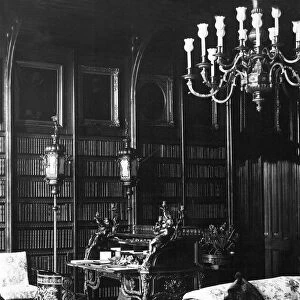 The library of Lambton Castle in December 1931