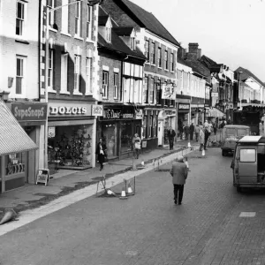 Lichfield town centre, Staffordshire. 15th November 1982 Lichfield town centre, Staffordshire. 15th November 1982