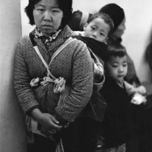 Print of people waiting in a clinic, January 1968 Hong Kong