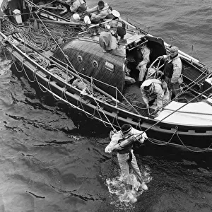 Lifeboat in operation in Rhyl, North Wales. May 1963