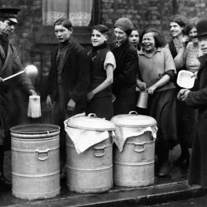 The Line Up for Free Soup, A Print from 1934