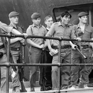The liner QE2 departs from Southampton to take British soldiers off to war in The liner QE2 departs from Southampton to take British soldiers off to war in