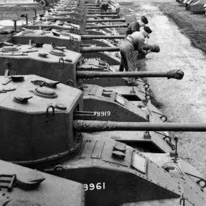 A.E.C Armoured Fighting Vehicles with 6 Pounder Gun Print, April 1944 A.E.C Armoured Fighting Vehicles with 6 Pounder Gun Print, April 1944
