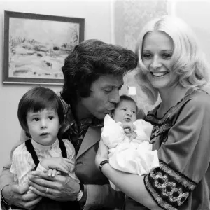 Lionel Blair with his wife Susan at the Avenue Clinic, Hampstead, with their children