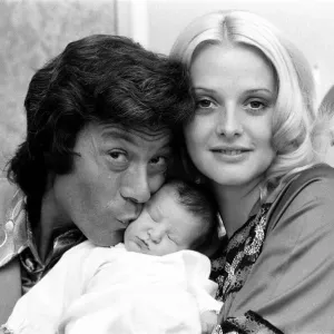 Lionel Blair with his wife Susan and their new baby daughter Lucy at the Avenue Clinic