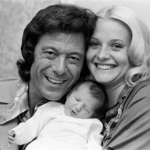 Lionel Blair with his wife Susan and their new baby daughter Lucy at the Avenue Clinic