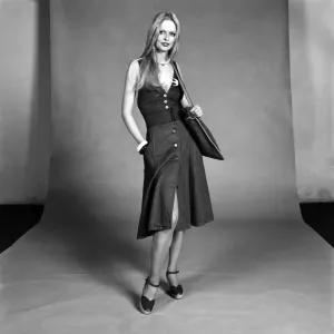 Lise-Lotte. Swedish model seen here wearing a denim dress. March 1975 75-01268-007 Lise-Lotte. Swedish model seen here wearing a denim dress. March 1975 75-01268-007