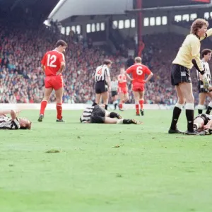 Liverpool 1-2 Newcastle United, Division One league match at Anfield