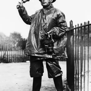 A Liverpool air raid warden fully equipped with his whistle A Liverpool air raid warden fully equipped with his whistle