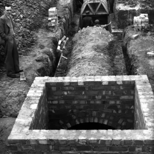 Liverpool ARP in the shape of well constructed shelters are in evidence Liverpool ARP in the shape of well constructed shelters are in evidence