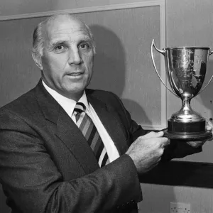 Ronnie Moran with Dixie Dean Memorial Trophy Print 1988