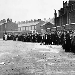 Liverpool fans queue at Anfield for next weeks derby match against Everton