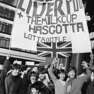Liverpool Fans at Lime Street Station, 13th March 1982 Print