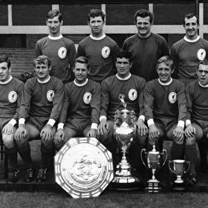 Liverpool FC 1966 / 67. Playing members and staff with the Charity Shield