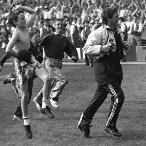 Liverpool FC player Kenny Dalglish celebrates victory against Everton in the FA Cup final