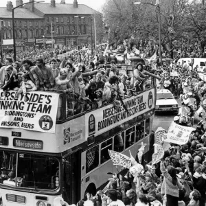Liverpool FC Victory Bus Print, May 1986
