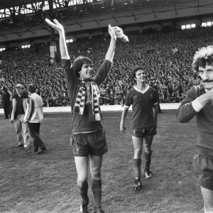 Liverpool Football team celebrate winning the League title after defeating Aston Villa Liverpool Football team celebrate winning the League title after defeating Aston Villa