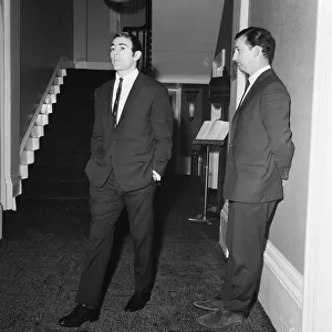 Liverpool footballer Ian St John attends a personal hearing at the Midland Hotel in Derby