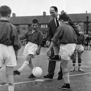 Liverpool footballer Jimmy Melia attends a six a side competition sponsored by Liverpool footballer Jimmy Melia attends a six a side competition sponsored by