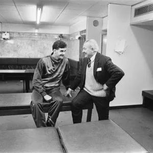 John Aldridge with Bob Paisley, Anfield Dressing Room Print