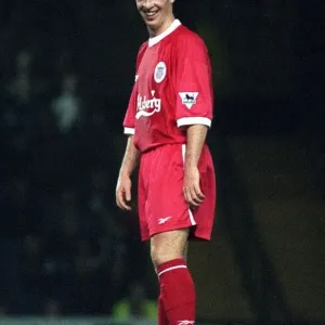 Liverpool Footballer Robbie Fowler in action during the reserves match against Leicester Liverpool Footballer Robbie Fowler in action during the reserves match against Leicester