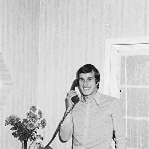 Liverpool goalkeeper ray Clemence on the telephone hearing that he has been picked for