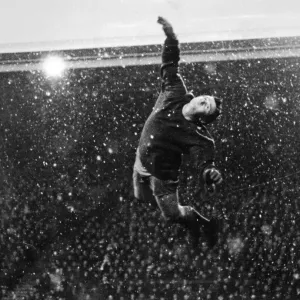 Liverpool goalkeeper Tommy Lawrence in action during the match against Arsenal at Anfield