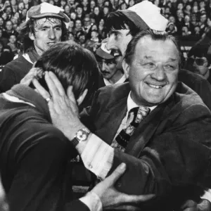 Liverpool manager Bob Paisley celebrates with Kenny Dalglish after clinching the title Liverpool manager Bob Paisley celebrates with Kenny Dalglish after clinching the title