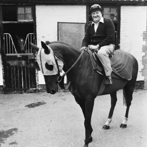 Bob Paisley on Frankie Durr's Training Horse Print 1980 Bob Paisley on Frankie Durr's Training Horse Print 1980