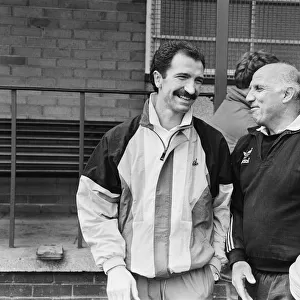 Liverpool manager Graeme Souness with trainer Ronnie Moran as he makes an appearance at