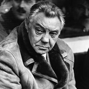 Liverpool manager Joe Fagan watching his team in action at Goodison Park during the FA