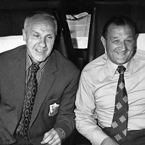 Liverpool manager Bill Shankly and assistant Bob paisley pictured on the way to Wembley