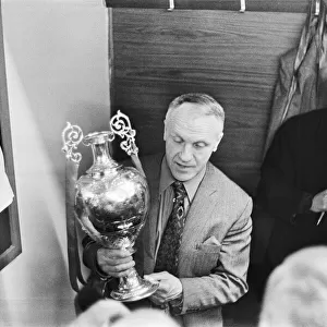 Liverpool manager Bill Shankly celebrates as his side becomes League champions following