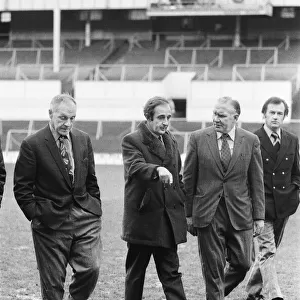 Liverpool manager Bill Shankly inspecting the pitch before the match against Tottenham
