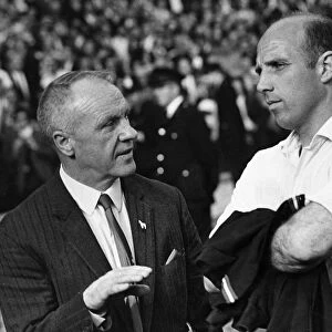 Liverpool manager Bill Shankly and Ronnie Moran in reflective mood after defeat to