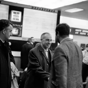 Liverpool manager Bill Shankly, shakes hands with Noel Cantwell, manager of Coventry City