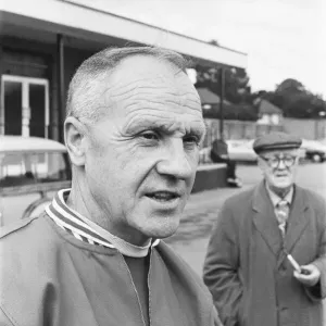 Liverpool manager Bill Shankly takes charge of a training session as the team are Liverpool manager Bill Shankly takes charge of a training session as the team are