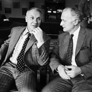 Liverpool manager Bill Shankly talking with former player Tom Finney. Circa 1970 Liverpool manager Bill Shankly talking with former player Tom Finney. Circa 1970