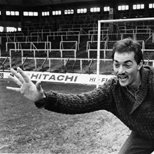 Liverpool new goalkeeper Bruce Grobbelaar poses at Anfield shortly after signing for