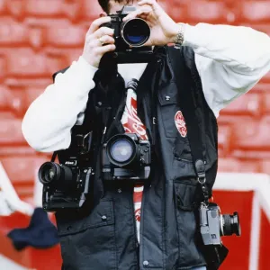 Liverpool striker Robbie Fowler has Wembley in his sights as he tries his hand behind Liverpool striker Robbie Fowler has Wembley in his sights as he tries his hand behind