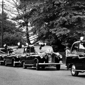 Liverpool Taxis Take Blind Children to Southport Print 1972