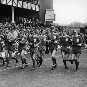 The Liverpool team on a lap pf honour with the Charity Shirld trophy after defeating The Liverpool team on a lap pf honour with the Charity Shirld trophy after defeating