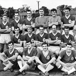 Liverpool team pose for a group photograph at their team training ground