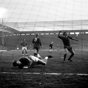 Liverpool v. Crystal Palace: Graham throws his arm up in triumph after walling Liverpool