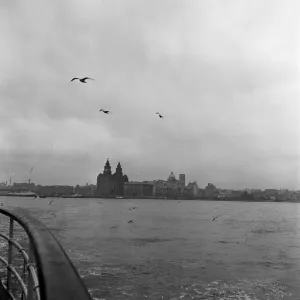 Liverpool Waterfront, taken from the Birkenhead ferry boat. 1st December 1962 Liverpool Waterfront, taken from the Birkenhead ferry boat. 1st December 1962