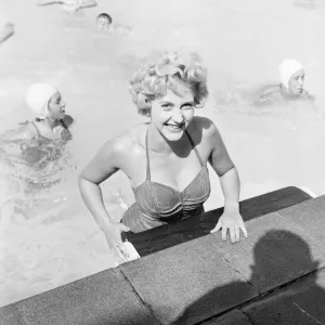 Liz Fraser, English actress, pictured at Durnsford Road Baths, Bounds Green Liz Fraser, English actress, pictured at Durnsford Road Baths, Bounds Green